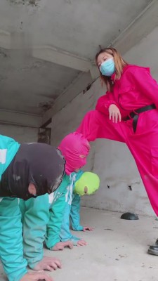 【美离子】鱿鱼游戏-户外虐三奴 bf3273 -套路艾彩视频