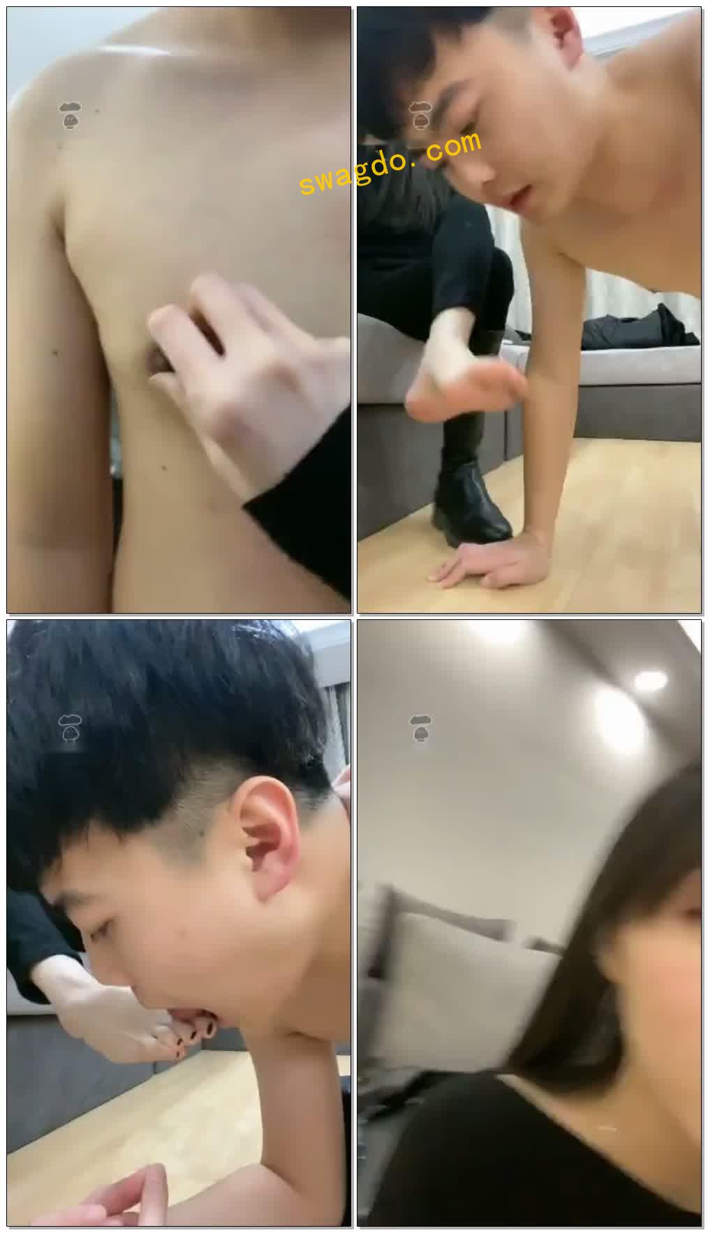 【1月】调教一个废物，长靴踩脸，口水，虐乳【青岛妲己S】【45分钟】
