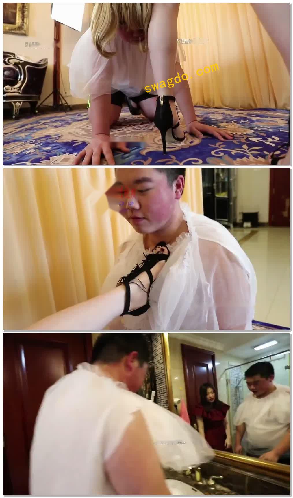 【采萱】男子误入女厕被羞辱,模仿女人,踢踹