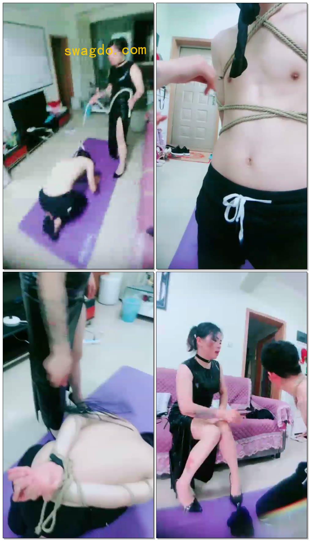 【瑾玲女王】长鞭抽打调教捆绑的贱狗【24分钟】