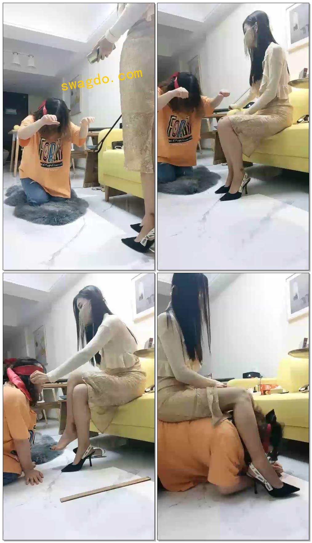 【女攻驾到】调教女奴,SP,舔脚(独)【32分钟】