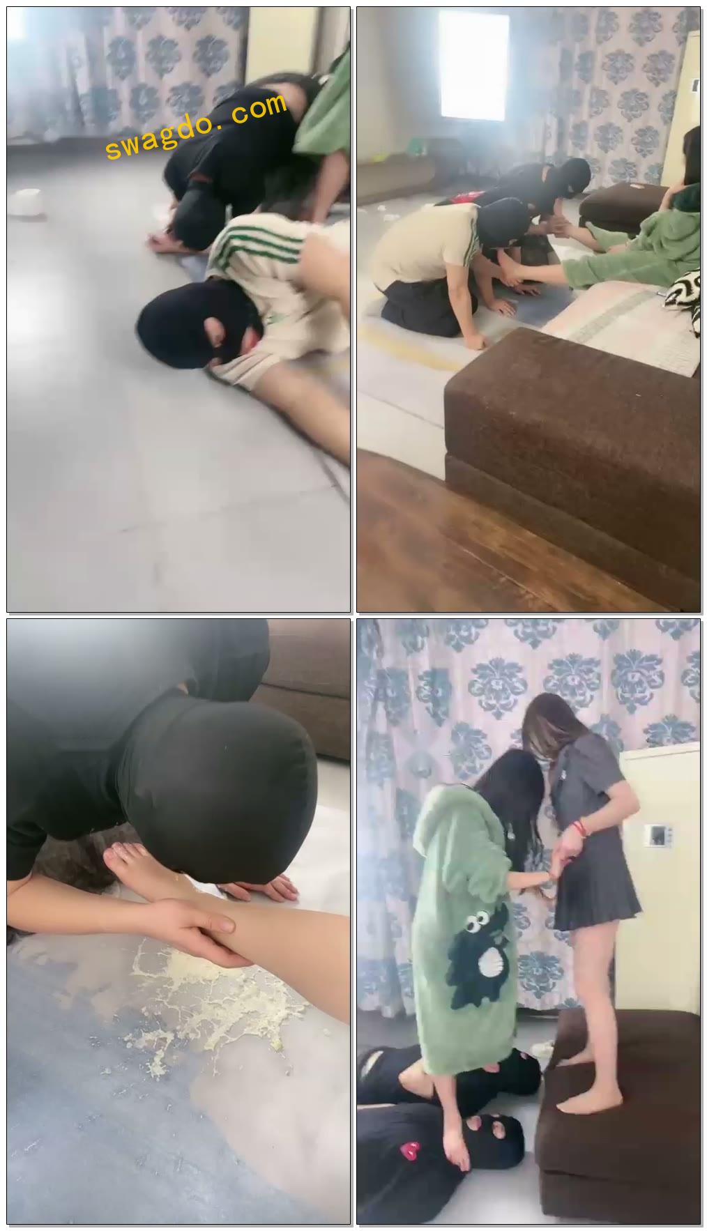 【领主老大】女奴直接红金奴下奴，全体重深喉呕死双狗【48分钟】