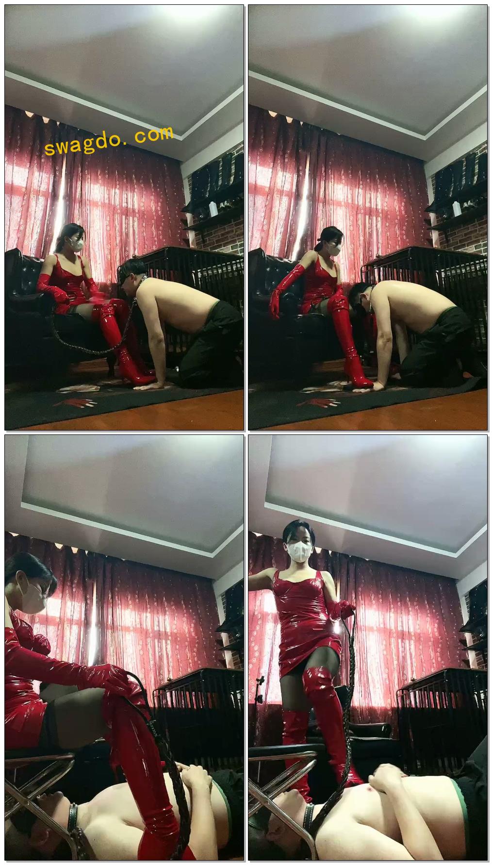 【冷颜Queen】暴力玩厕奴狗笼囚禁皮靴祟拜正反手耳光厕椅下羞辱鞋跟狠踩奶头【22分钟】